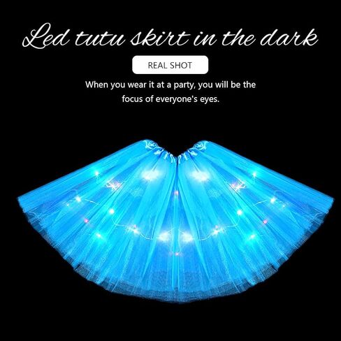 REETAN LED Tutu Skirt Light Up Layered Skirts Christmas Fashion Performance Tutu Costume for Women and Girls in Saudi Arabia