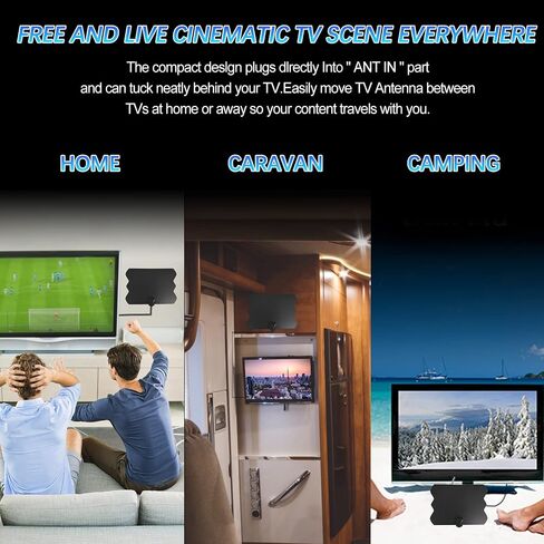 Antenna TV Digital HD Indoor - 350 Miles Long Range with Built-in Amplifier,16.4ft Long Coax Cable Digital HDTV Antenna Support All Television, for Free Local Channels 4K HD 1080P VHF UHF (03) in Saudi Arabia