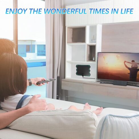 Antenna TV Digital HD Indoor - 350 Miles Long Range with Built-in Amplifier,16.4ft Long Coax Cable Digital HDTV Antenna Support All Television, for Free Local Channels 4K HD 1080P VHF UHF (03) in Saudi Arabia