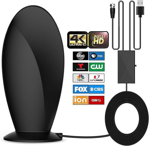 Antenna TV Digital HD Indoor - 350 Miles Long Range with Built-in Amplifier,16.4ft Long Coax Cable Digital HDTV Antenna Support All Television, for Free Local Channels 4K HD 1080P VHF UHF (03) in Saudi Arabia