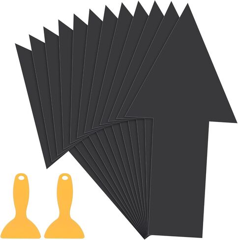 PATIKIL 12" x 6" Arrow Sticker, 12Pcs Removable Waterproof Self Adhesive Floor Stickers Directional Arrow Sign with Shovel for Road Instructions, Black in Saudi Arabia