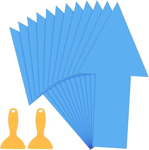 PATIKIL 12" x 6" Arrow Sticker, 12Pcs Removable Waterproof Self Adhesive Floor Stickers Directional Arrow Sign with Shovel for Road Instructions, Black in Kuwait