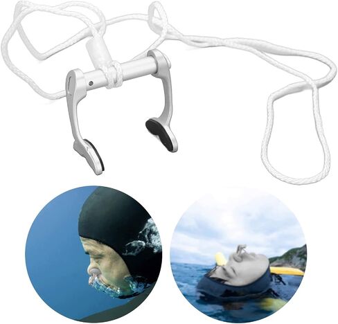 Gernie Freediving Nose Clip, Anti Lost Swimming Nose Clip Non Slip 25 Degree Angle Split Design Accurate for Diving Training in Saudi Arabia