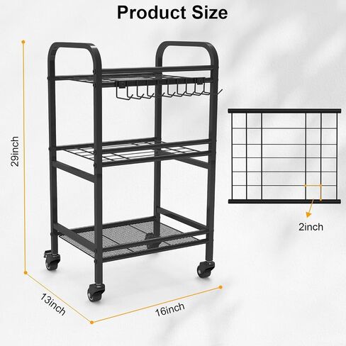 FZK Garden Tool Organizer,Garage Storage,Garden Tool Organizer for Garage,Yard Tool Organizer for Garage,Wheeled Garden Tool Rack,Up to 40 Long-Handled Garden Tool Storage,Garage Tool Organizer in Saudi Arabia