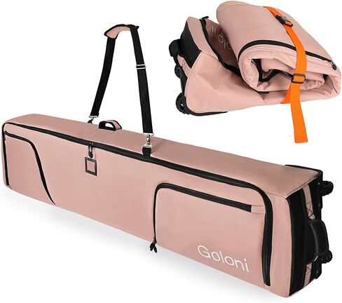 Goloni Ski Bag with Wheels,Padded Snowboard Bag for Air Travel,600D Waterproof Fabric,Foldable Snow Bag Fits 2 Pairs Skis in Saudi Arabia