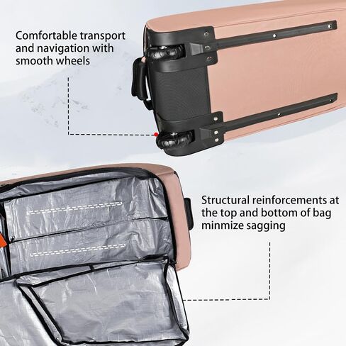Goloni Ski Bag with Wheels,Padded Snowboard Bag for Air Travel,600D Waterproof Fabric,Foldable Snow Bag Fits 2 Pairs Skis in Saudi Arabia