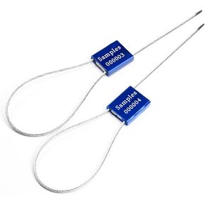 Security Cable Seals Metal Cargo Container Seals Anti-Tamper Numbered Truck Trailer Seal Self-Locking Safety Ties Alumium Shipping Security Tags for Logisitics ISO 17712 Certificated (100pcs, Blue)