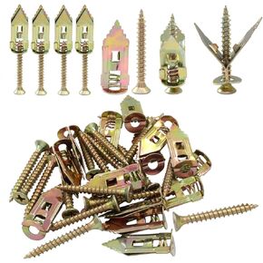 100 قطعة (50 مجموعة) مثبتات الحوائط الجافة ذاتية الحفر مع براغي - مثبتات جدارية شديدة التحمل لإصلاح الحوائط الجافة ومفصلات الأبواب سهلة التثبيت لتمثال الحديقة وأثاث الفناء والديكور الخارجي (1.57 بوصة) in Kuwait