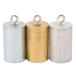 3Pcs Metal Density Blocks,Metal Block Cylinder Set with Hooks, Copper, Iron, Aluminum for Density Investigation, Specific Gravity,Collectible,Specific Heat Experiment
