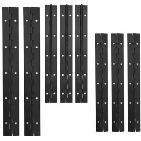 8Pcs 10 Inch Black Continuous & Piano Hinges, Stainless Steel Heavy Duty Piano Hinges with Holes, 1.2'' Open Width 0.04'', Long Folding Hinges for Wooden Boxes Cabinets Door
