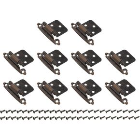 uxcell Cabinet Kitchen Inset Hinges, 30Pcs 1/2" Overlay Semi-Concealed Hinges Face Mount Cabinet Hardware Self-Closing Cabinet Hinges with Screws, Copper Red