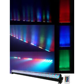 Rockville ROCKSTRIP 252 LED RGB Color Strip DJ Wash Up Light Bar, Includes Remote, DMX Control, 252 LEDs, Perfect for Stage Lighting, Fast Color Changer, Strobe Effect