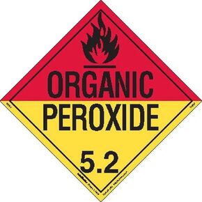 Labelmaster Z-EZ52 Organic Peroxide Hazmat Placard, Worded, E-Z Removable Vinyl, Revised (Pack of 25)