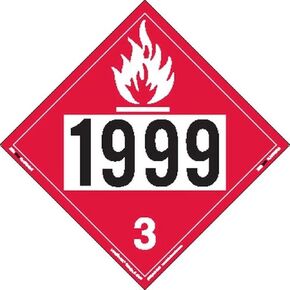Labelmaster ZEZ21999 UN 1999 Flammable Liquid Hazmat Placard, E-Z Removable Vinyl (Pack of 25)