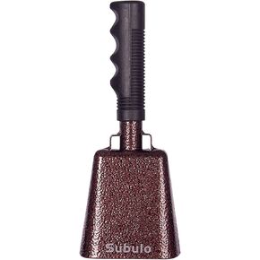 9 Inch Cowbell with Handle Cheering Bell for Sports Events Large Solid School Bells & Chimes Percussion Musical Instruments Call Bell Alarm (Retro Copper) (1 Pack)