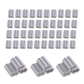 70PCS 3/16 inch Cable Crimp Sleeves, Aluminum Duplex Oval Crimping Loop Sleeves Cable Crimp, Wire Rope Crimping Loop Sleeve for 3/16 inch Diameter Wire Rope