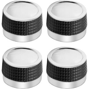 4Pcs Gas Grill Control Knobs with Nonslip Grip Gas Burner Replacement Knobs Chrome Plated Plastic with D Shaped Valve Stem BBQ Control Knobs Replacement Rotating Switch