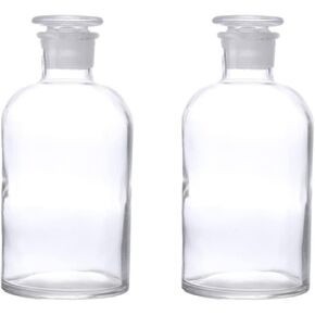 ULTECHNOVO 2 pcs Glass Reagent Bottles Laboratory Accessory for Chemicals Storage and Experimentation Ideal for Lab Use Classroom Home