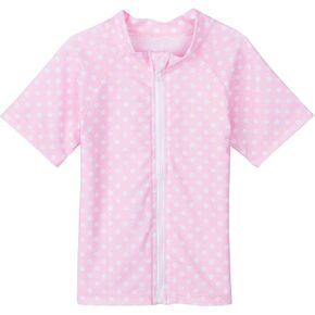 SwimZip Sweet Splasher - Short Sleeve Girl Zipper Rash Guard