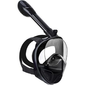 ANSUN Snorkel Mask Full Face, Snorkeling Gear for Adults with Latest Safety Breathing System and Dry Top System, 180° Panoramic View Snorkeling Mask with Silicone Anti-Fog Anti-Leak