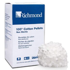 Richmond Dental 100107 Cotton Pellets, Size 2, 7/32" Diameter