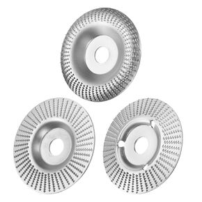 HARFINGTON 3Pcs Wood Carving Disk Set 5 Inch Shaping Carving Sanding Cutting Grinding Wheel Disc with 7/8" Arbor for Angle Grinders, Silver Tone