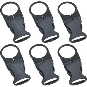 6PCS Mountaineering Plastic Buckle Portable Mineral Water Clip Buckle Black Buckle Hanging Bottle Buckle Carabiner for Outdoor Camping Hiking Cycling Activities Travelling