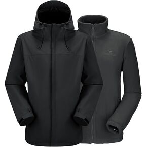 CAMEL CROWN Men's Winter Ski Jacket 3 in 1 Mountain Snow Waterproof Coat Warm Snowboard Jacket with Hooded
