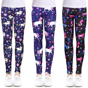 ZukoCert Girls Leggings Multipack Soft Comfortable Pants for Girls in 4-12 Years Girls Athletic Leggings