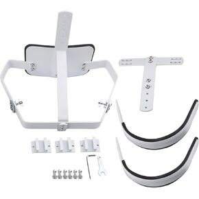 Yibuy White Steel Marching Snare Drum Carrier Holder with Shoulder Harness for 10" 12" 13" Drum
