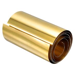uxcell Brass Sheet Roll, 2000mm x 100mm x 0.04mm Brass Foil Roll Brass Strip for Crafts, Electrical Repairs, Grounding