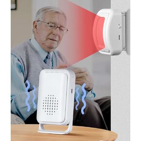 Bed Alarms for Elderly Dementia Patients - Wireless Motion Sensor Fall Detection Prevention Devices for Seniors Dementia Alzheimers Assistance Products（1 Motion Sensor + 1 Receiver）
