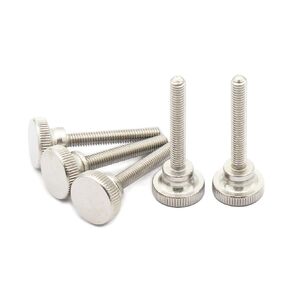 10pcs Knurled Thumb Screws, M6x40mm Flat Knurled Head Thumb Screws Bolts with Shoulder Grip Knobs, 304 Stainless Steel (Silvery)