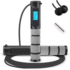 Jump Rope, Digital Weighted Handle Workout Jumping Rope with Calorie Counter for Training Fitness, Adjustable Exercise Speed Skipping Rope for Men, Women, Kids, Girls