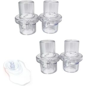 4 Pack CPR Mask One Way Valve Replacement Spare Valves for First Aid ARC Masks Combo Kit Bag Practice Training Resuscitator Scuba Rescue Scenario Car Emergency Individually Wrapped