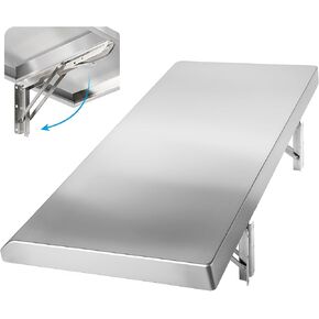 Concession Shelf 24" x 18", Drop Down Concession Serving Window, Stainless Steel Folding Shelf Serving Food Shelf for Windows