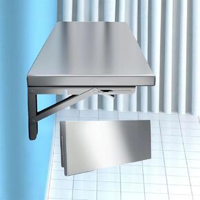 Folding Concession Shelf 39"x 15"【Desktop widening】 Food Truck Folding Shelf,304 Stainless Steel Shelves,Folding Concession Shelf for Food Truck,Stainless Steel Folding Wall Shelf