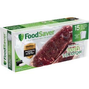 FoodSaver Gallon Size Pre-Cut Bags, Clear (15 Bags)