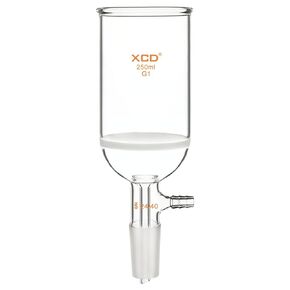 Buchner Funnel with Coarse Frit (G1), 500 ml Borosilicate Glass Buchner Filtering Funnel 24/40 Joint with Vacuum Serrated Tubulation, 94mm ID, 100mm Depth