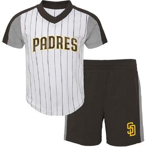 Outerstuff MLB Toddler 2-4 The Line Up Official 2 Piece Short Sleeve T-Shirt & Shorts Set (San Diego Padres, 2T)