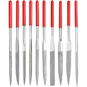 GSHLLO 10 Pcs Metal Needle File Set Mini Diamond Needle Files Fine Steel Files Hand Model File Tools Wood Stone Carving Files for Glass Leather