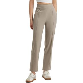 BALEAF Women's Travel Pants Lightweight Work Pants Stretch with Pockets Petite Ankle Dress Business Casual Khaki L