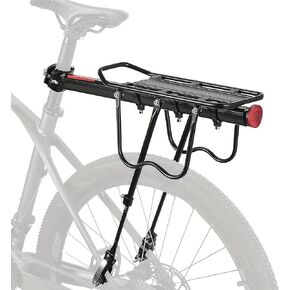 Rear Bike Rack, 110 lbs / 50KGS Bicycle Rear Rack, Bike Cargo Racks Frame Aluminum Alloy Universal Adjustable Cycling Equipment Stand Footstock Bicycle Luggage Carrie