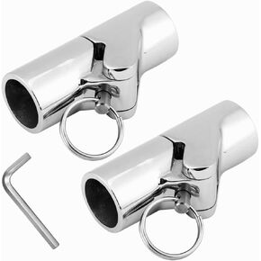 2 Pack Boat Pipe Connector, 316SS Marine Grade Handrail Fitting Folding Swivel Coupling Tube Joint Connector Stainless Steel Boat Hardware