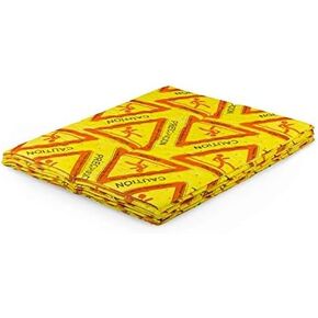Hi Visibility Safety Absorbent Pads, Highly Absorbent Water, Chemical & Oil Pads, Heavy-Weight Caution Spill Mat, 15 x 18 inches, 10 Packs