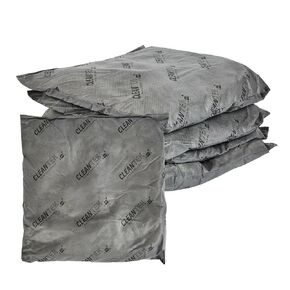 Restaurantware-Clean Tek Professional 18.11 x 18.11 Inch Universal Sorbent Pillows, 10 Highly Absorbent Pillows - Multi-Purpose, Gray Polypropylene Spill Pillows for Oil and Water, for Garage