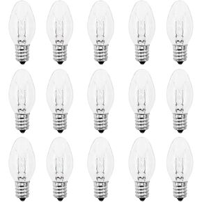 Wax Warmer Bulbs,15 Watt E12 Base Light Bulbs for Scentsy Wax Warmer,C7 Replacement Bulbs for Plug in in Wax Diffuser,Warm White-Dimmable -Himalayan Salt Lamp Bulbs,15 Packs