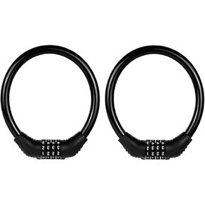 Bike Lock Cable, Heavy Duty Anti Theft Bicycle Lock Chain Portable Code Lock Cable Combo Bike Locks, 4 Digit Security Resettable Combination Lock Bicycle Cable Locks for Bike 16 inches 2 Pieces