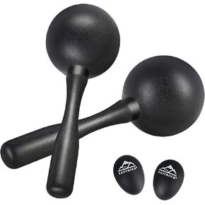 EASTROCK Maracas Shaker Rattles ABS Sand Hammer Hand Percussion Rattles, Great Percussion Instrument for Live Performance and Band Accompaniment, Black 2 pairs
