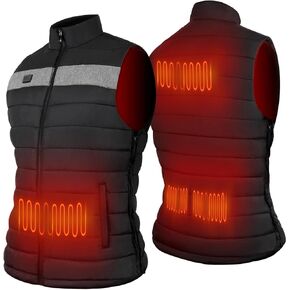 LightWeight Heated Vest for Men Women 3 in 1 Smart Controller Size Adjustable Battery Not Included